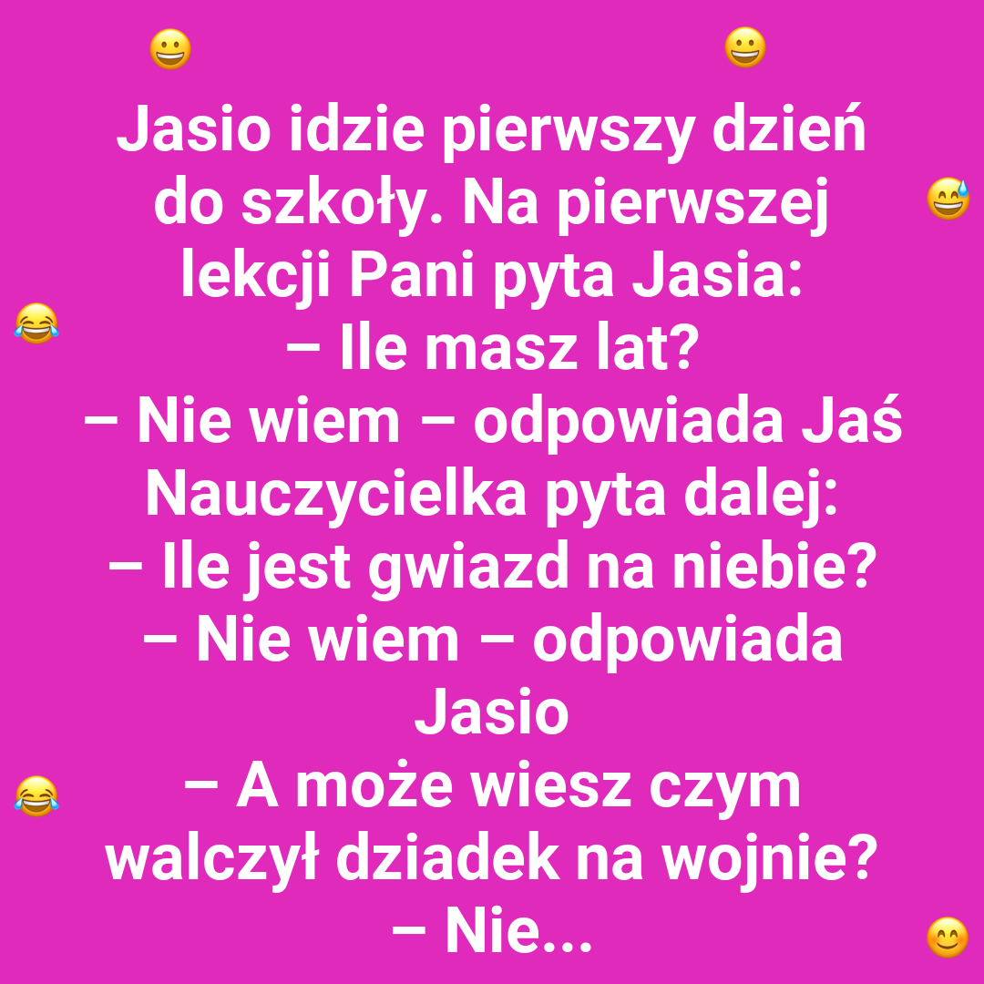 Jaś zaskakuje wszystkich w klasie