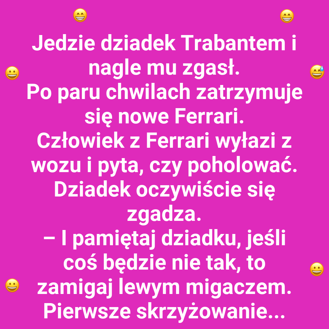 Policjanci i pędzący Trabant
