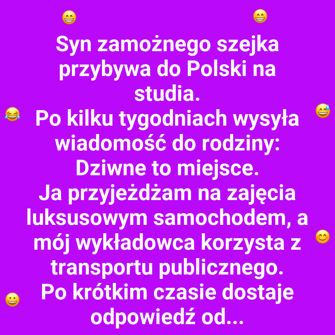 Syn szejka na studiach